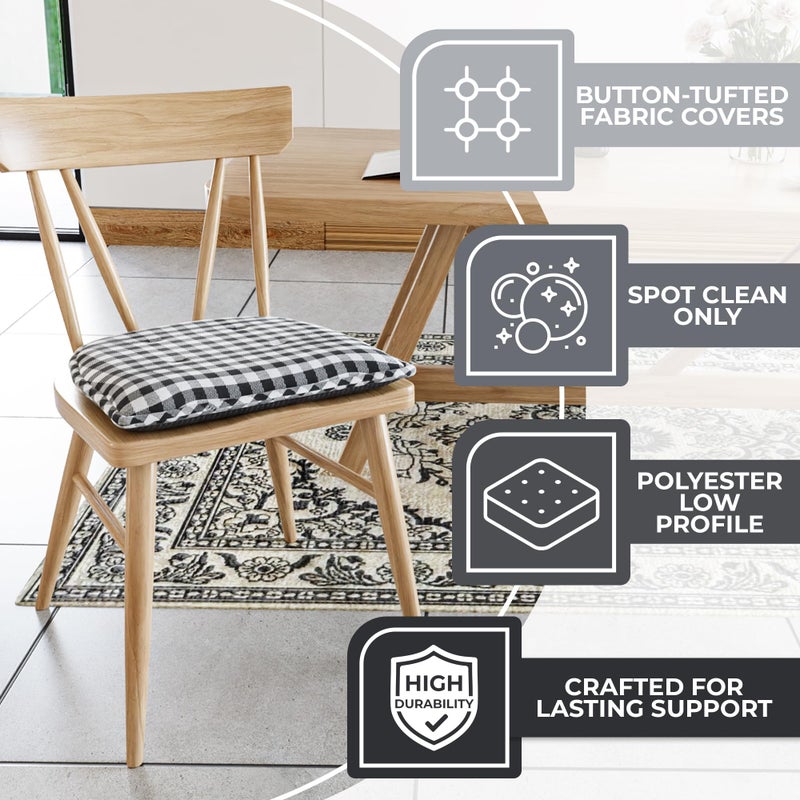 Klear Vu Non-Slip Chair Cushions, Assembled in USA, U-Shaped Skid-Proof Seat Pads for Dining Room, Kitchen, Office, 15"x16" - Image 2